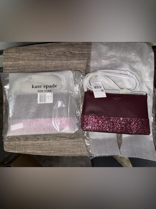 kate spade Handbags - kate spade Pink Glitter and Maroon Saffiano Crossbody Bag